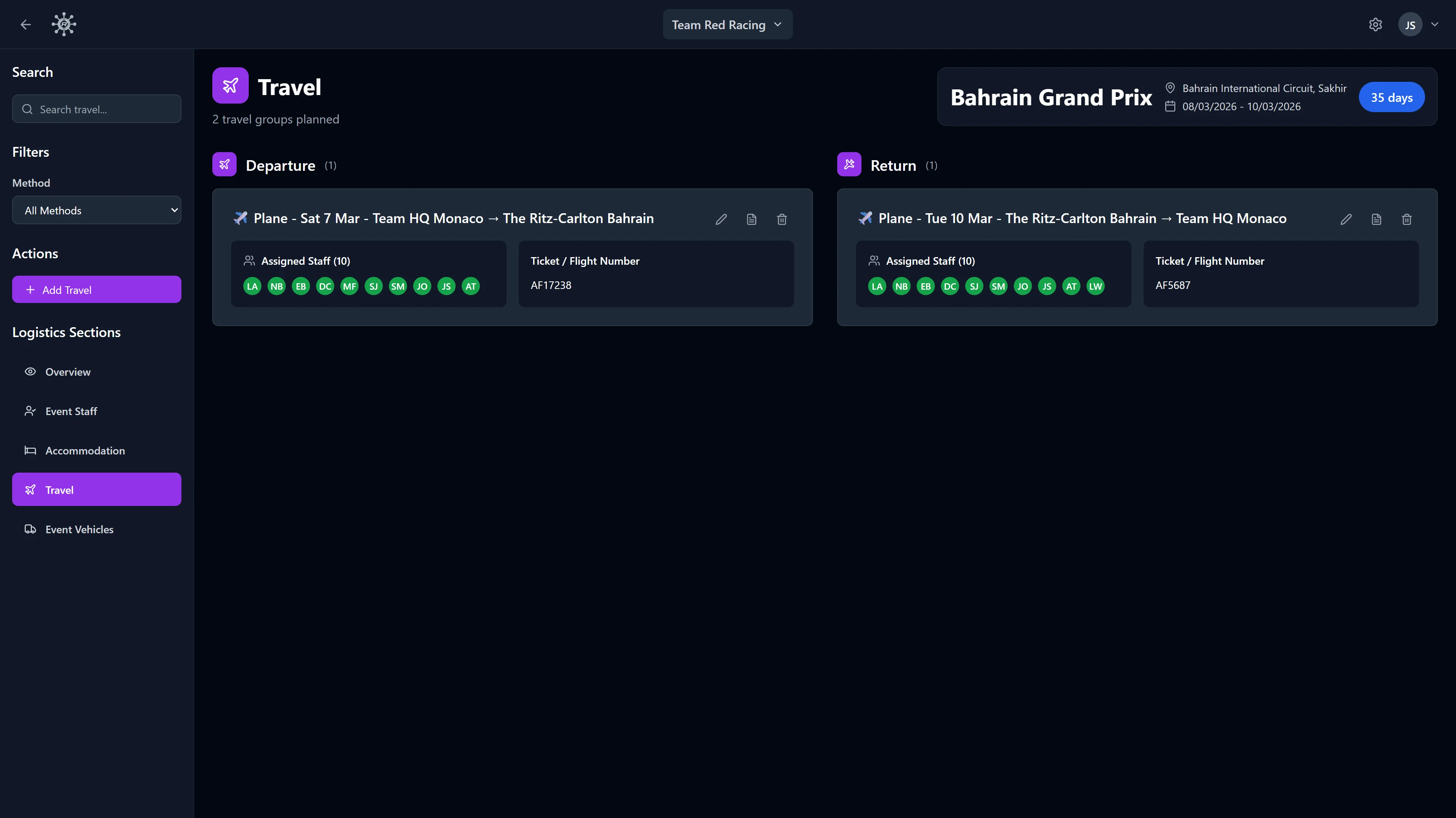 RaceNode Travel - Every journey planned, every seat assigned.